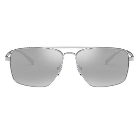 Versace Light Gray Mirrored Silver Square Men's .